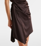 Staud Adriana asymmetric silk-blend minidress