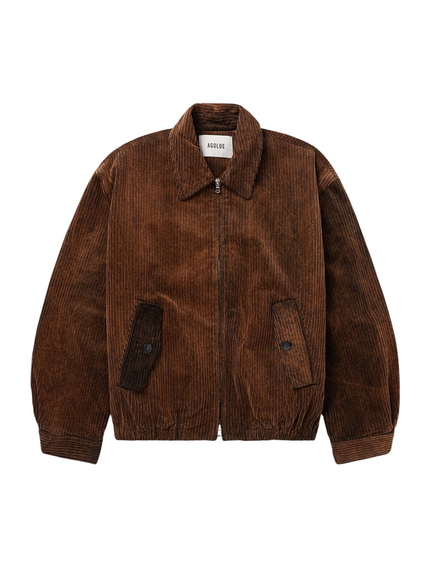 Photo: AGOLDE - Torres Cotton-Blend Corduroy Jacket - Brown