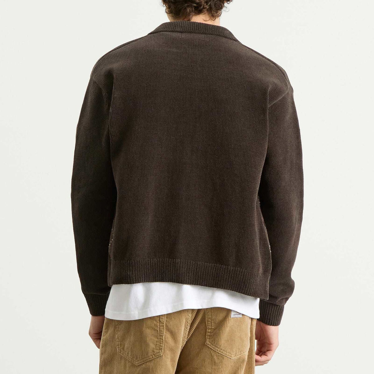 thisisneverthat Men's Argyle Zip Knit Cardigan in Brown