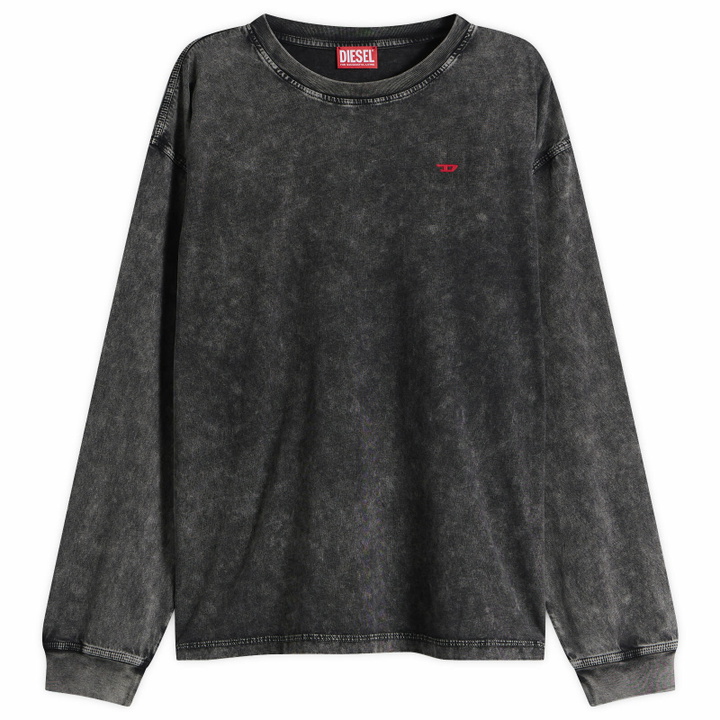 Photo: Diesel Men's Garment Dyed Long Sleeve T-Shirt in Caviar