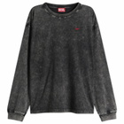 Diesel Men's Garment Dyed Long Sleeve T-Shirt in Caviar