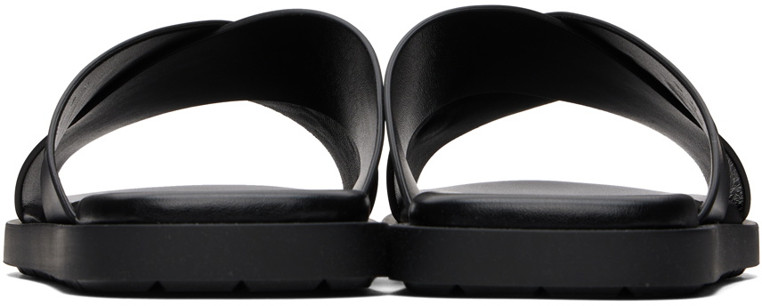【Salvatore Ferragamo】ブラックストラップサンダル Ferragamo Black Crossover Strap Sandals Salvatore Ferragamo