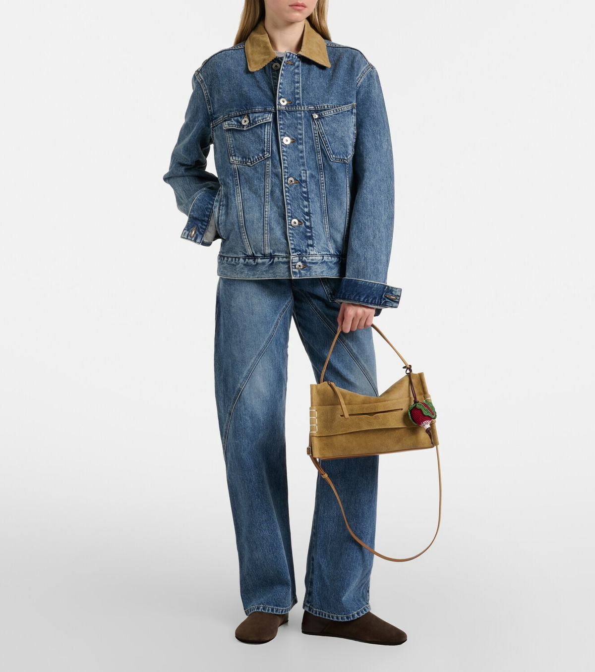 JW Anderson Embroidered high-rise straight jeans