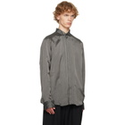 Dries Van Noten Gray & Burgundy Pinstripe Shirt