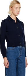 A.P.C. Navy Polo Shirt Collar Cardigan