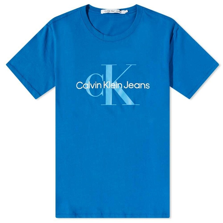 Photo: Calvin Klein Men's Monologo T-Shirt in Tarps Blue