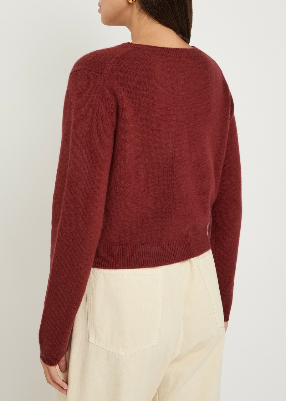 Reformation Clara Cashmere Cardigan Dark Red