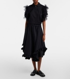 Noir Kei Ninomiya Ruffled tiered wool midi skirt
