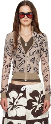 Juliet Johnstone Taupe Mesh Track Jacket