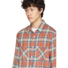 Amiri Brown Plaid Splatter Shirt