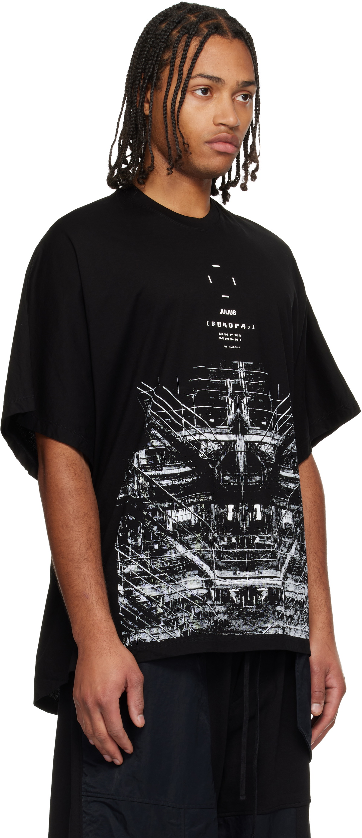 Julius Black Europa Base Oversized T-shirt Julius