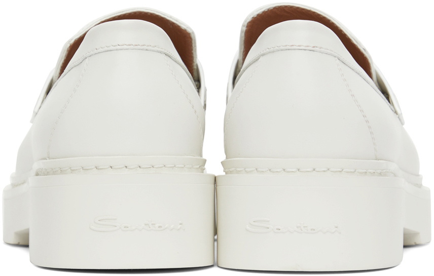 Santoni White Pamela Loafers