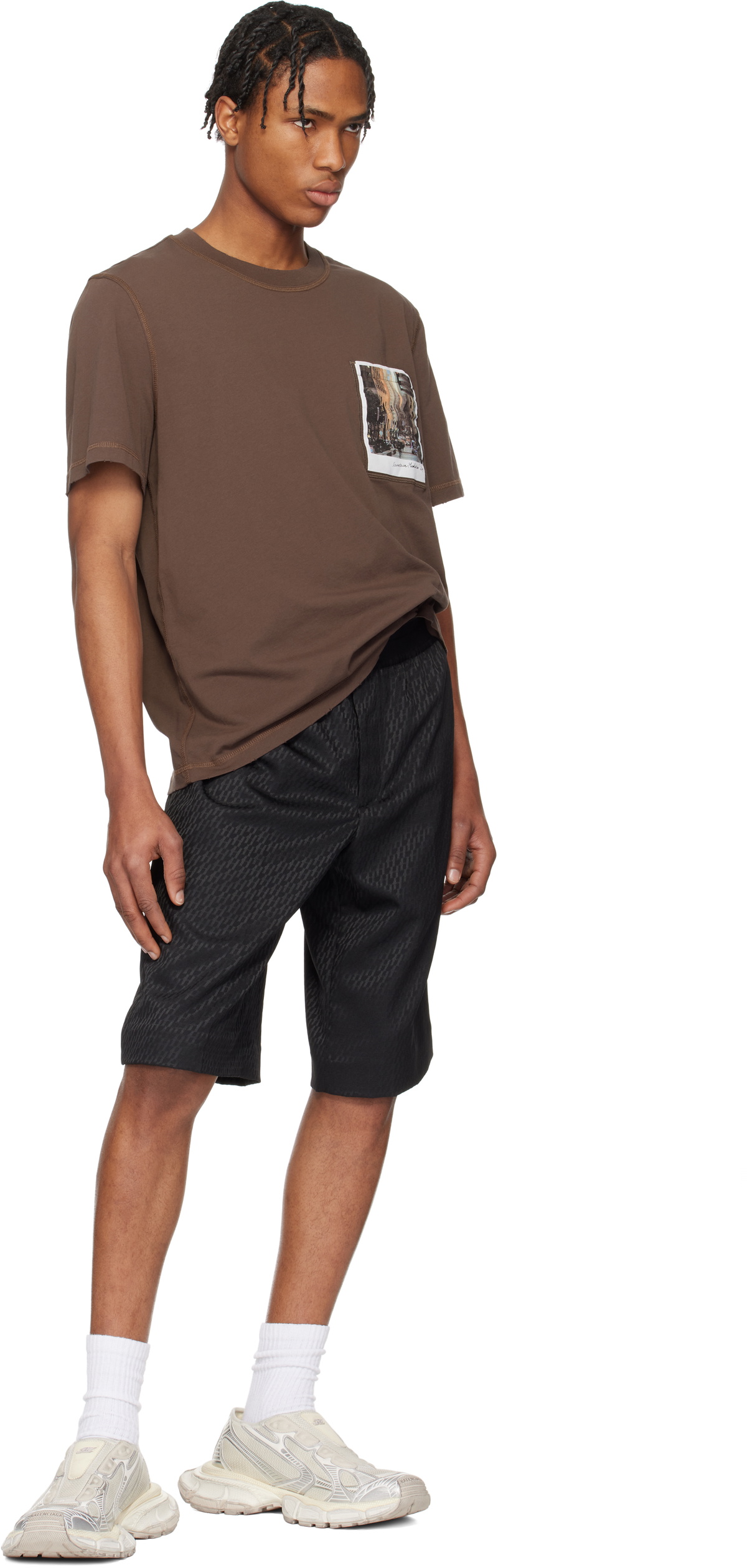Helmut Lang Brown Downtown Postcard T-shirt