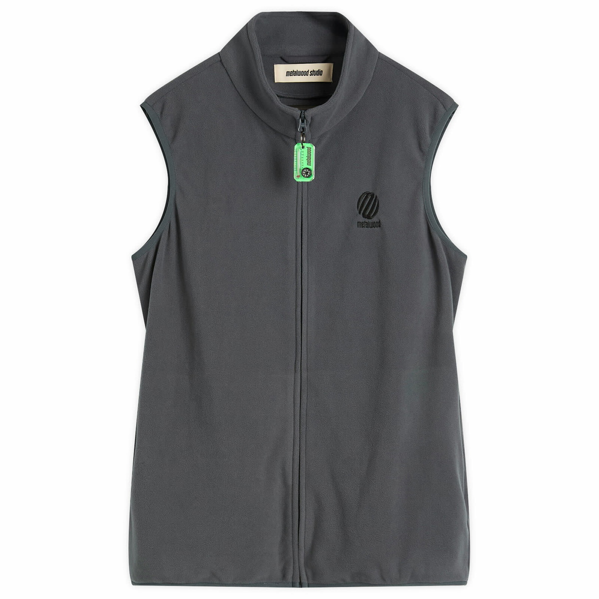 Metalwood Studio Men's Micro Fleece Vest in Steel