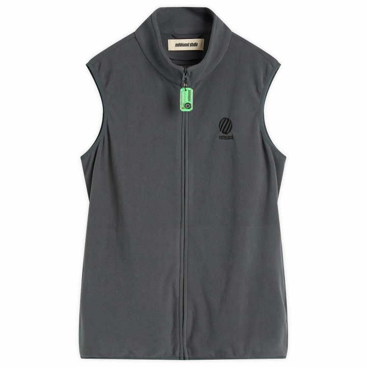 Photo: Metalwood Studio Men's Micro Fleece Vest in Steel