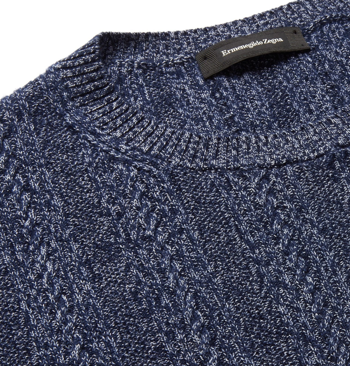 Ermenegildo Zegna - Cable-Knit Mélange Cashmere and Cotton-Blend