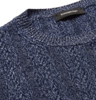 Ermenegildo Zegna - Cable-Knit Mélange Cashmere and Cotton-Blend Sweater - Blue