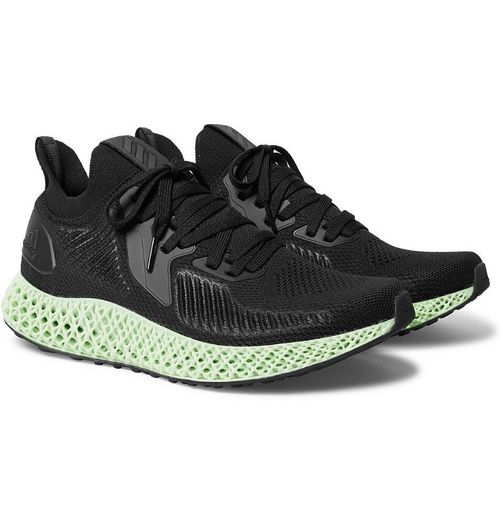 Photo: adidas Originals - Alphaedge 4D Rubber-Trimmed Primeknit Sneakers - Black
