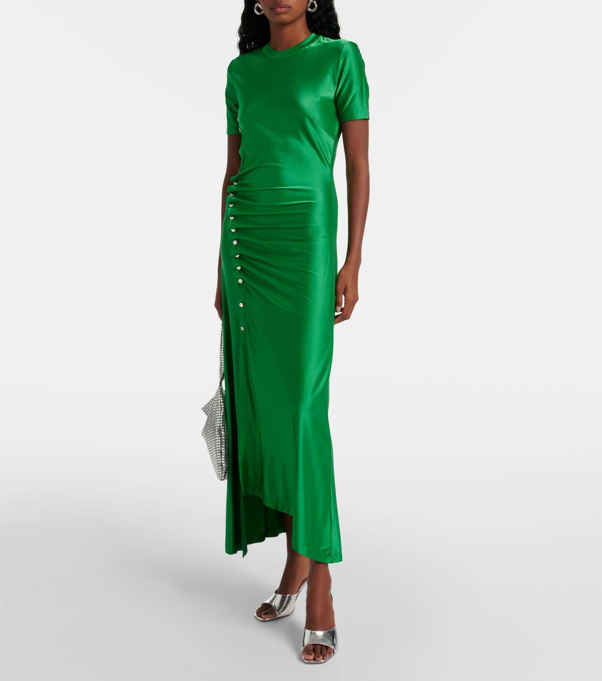 rabanne green dress Paco Rabanne Green and Black Floral Dress – My Store