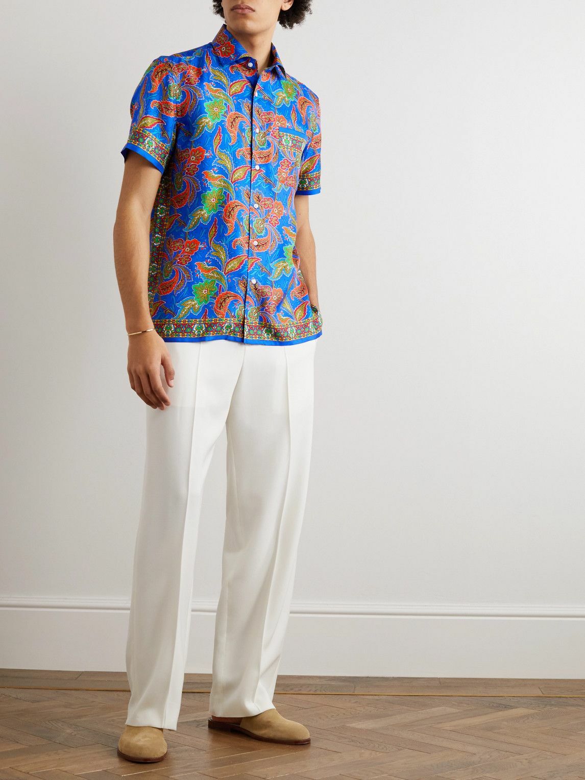 Ralph Lauren Purple label - Paisley-Print Silk Shirt - Blue