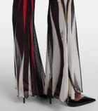 Roberto Cavalli Printed sheer flared pants