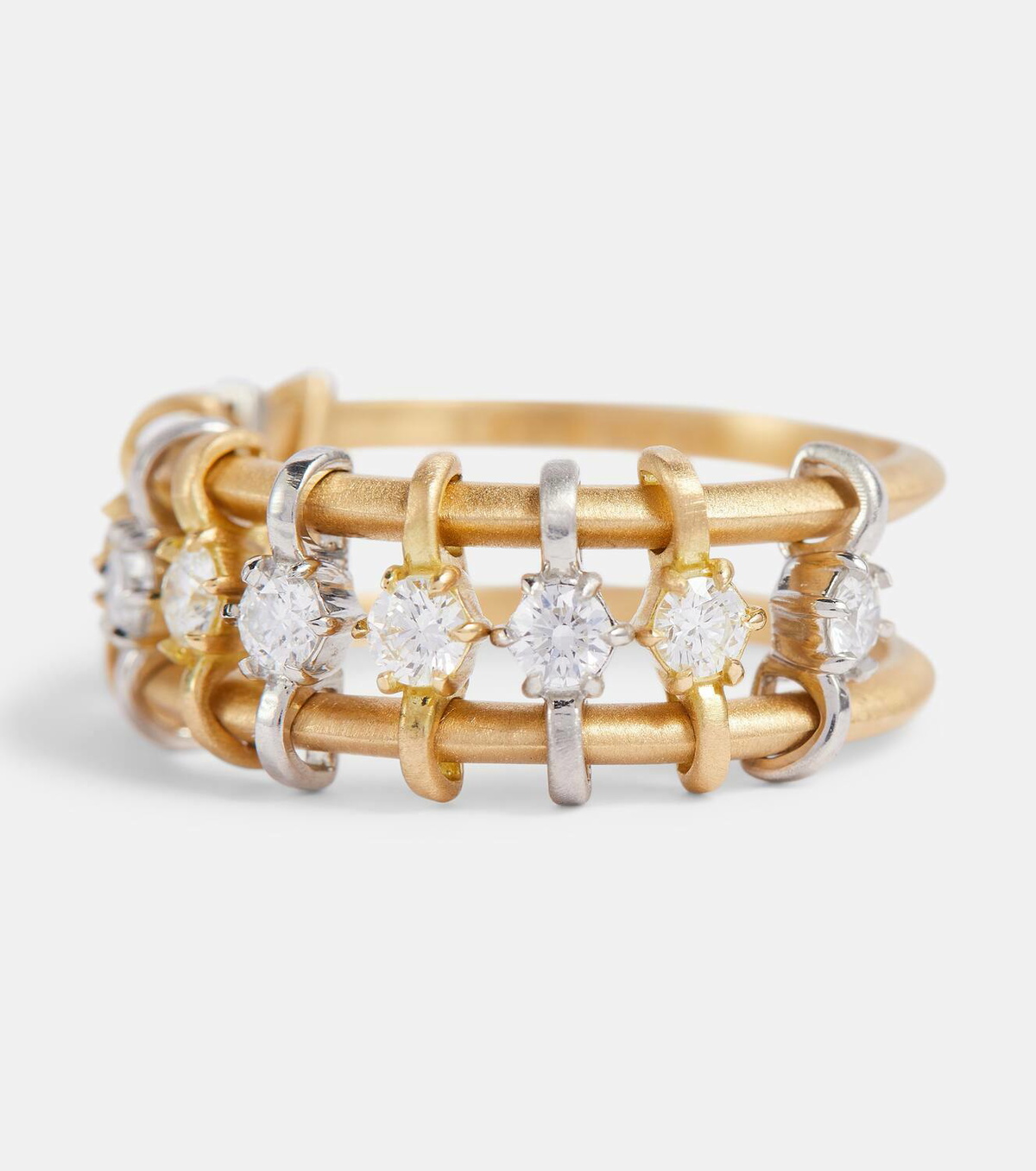 Jade Trau Penelope 18kt gold ring with platinum and diamonds