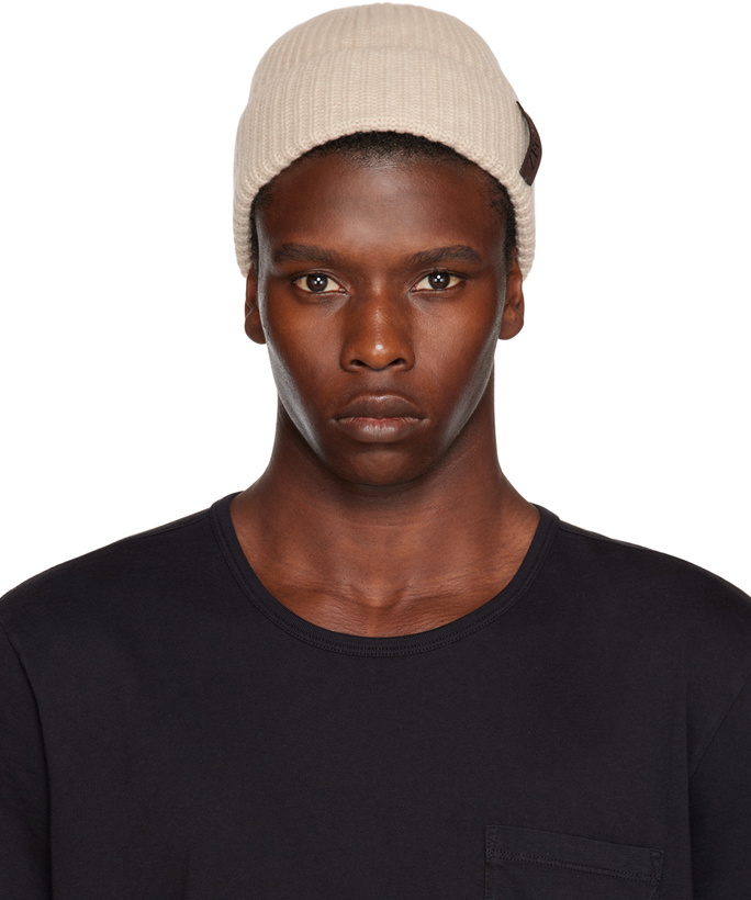 Photo: ZEGNA Beige Patch Beanie