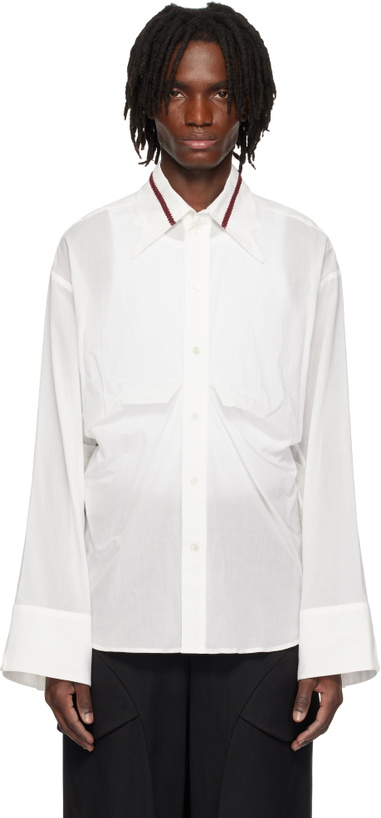 Photo: CMMAWEAR White Drape Shirt