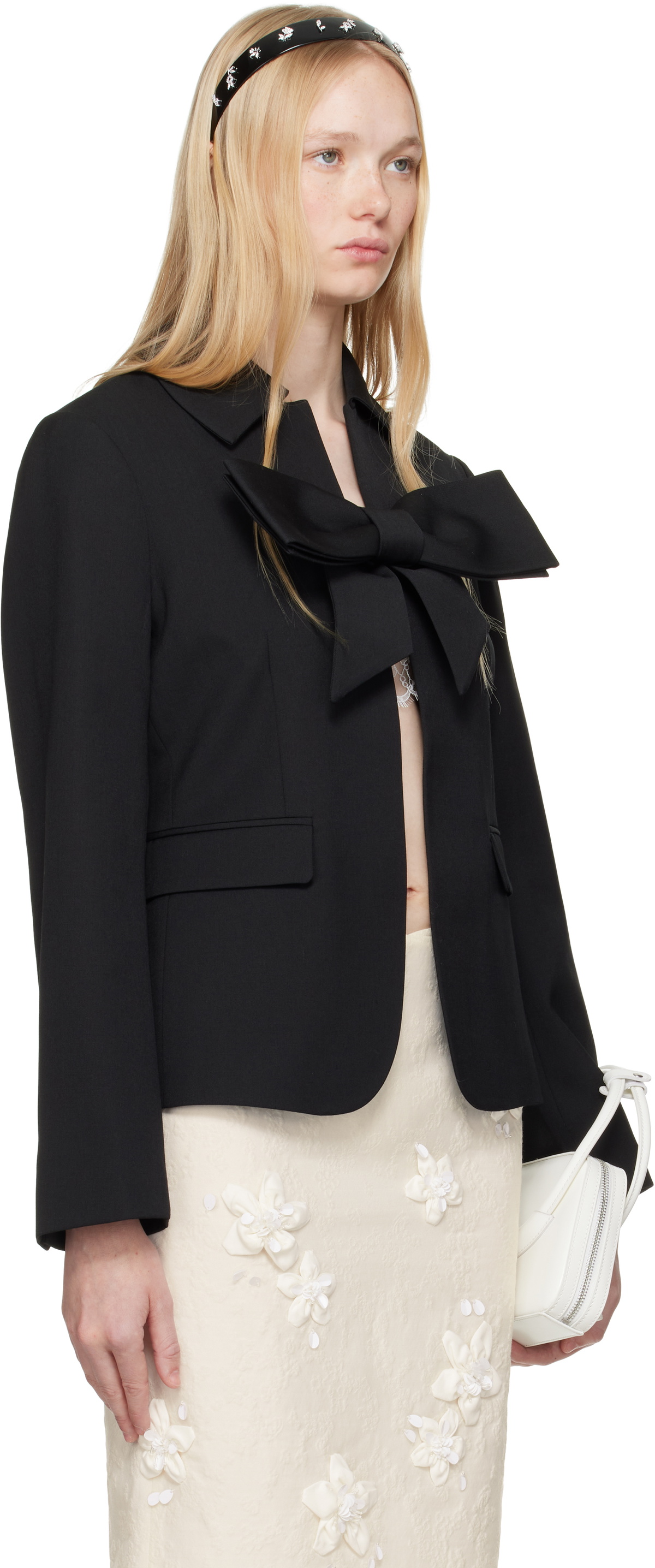 SHUSHU/TONG SSENSE Exclusive Black Bow Blazer