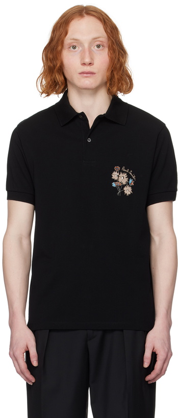 Photo: Paul Smith Black Embroidered Polo