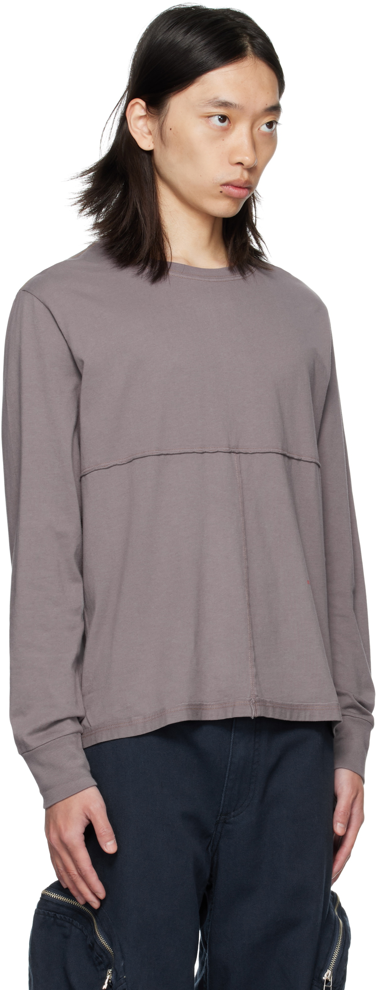 Eckhaus Latta Purple Lapped Long Sleeve T-shirt