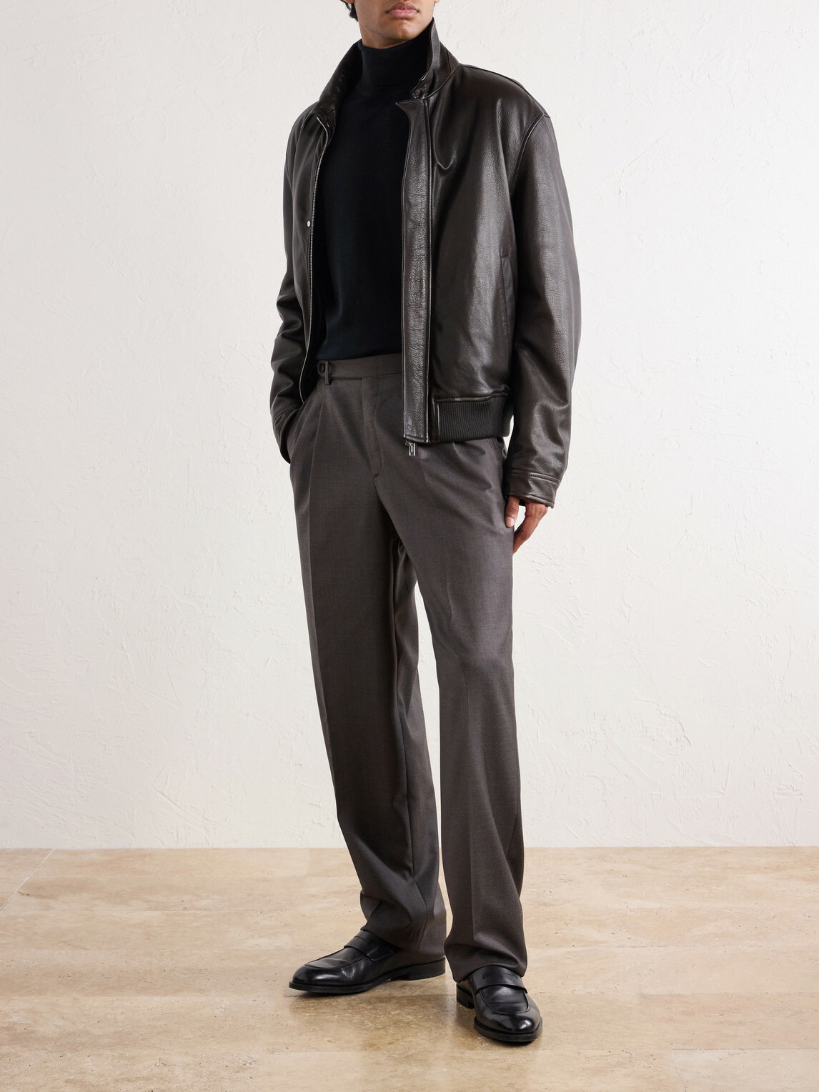 Brioni - Capri Wool-Gabardine Trousers - Gray