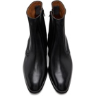Husbands Black Leather Zipped Boots