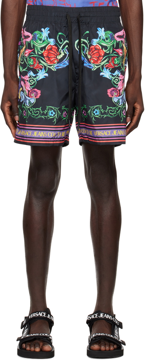 Versace Jeans Couture Black V-Emblem Garden Shorts Versace