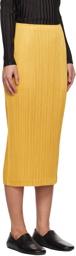 PLEATS PLEASE ISSEY MIYAKE Yellow Thicker Bottoms 1 Midi Skirt