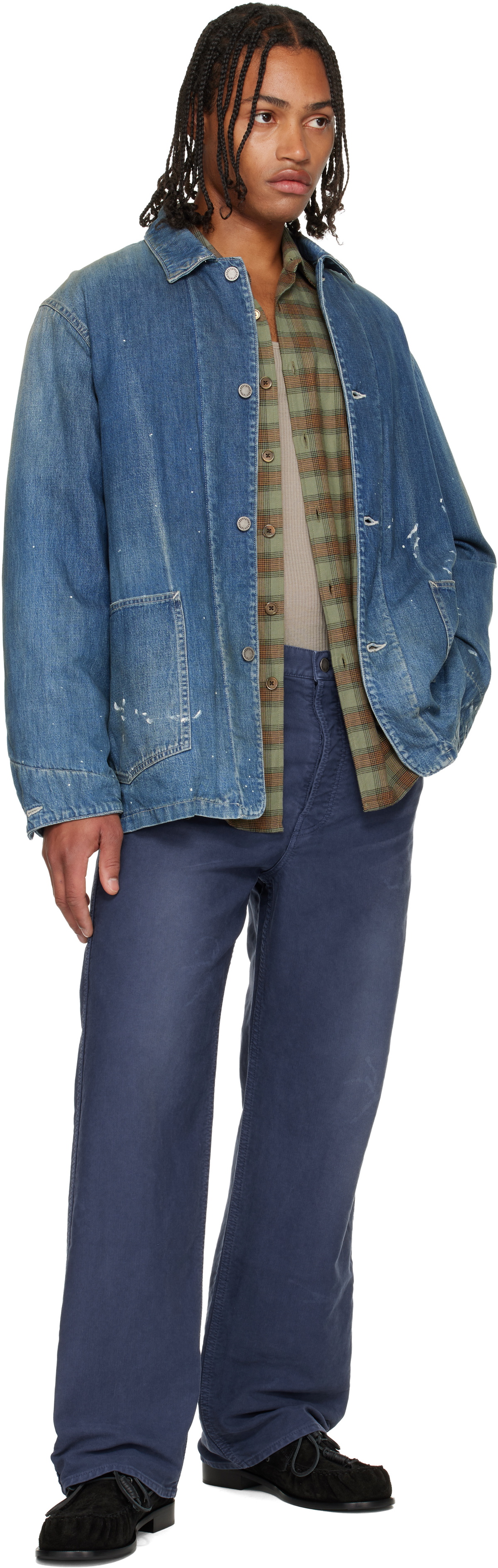 visvim Navy Fluxus 01 Wide G.Cords Trousers Visvim