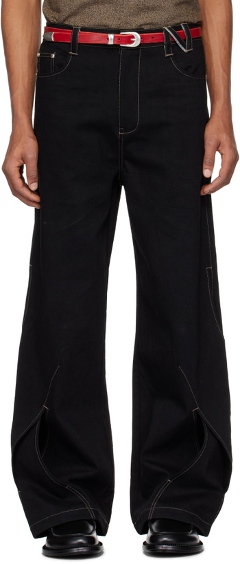 Photo: NULLUS SSENSE Exclusive Black Intertwined Structure Jeans