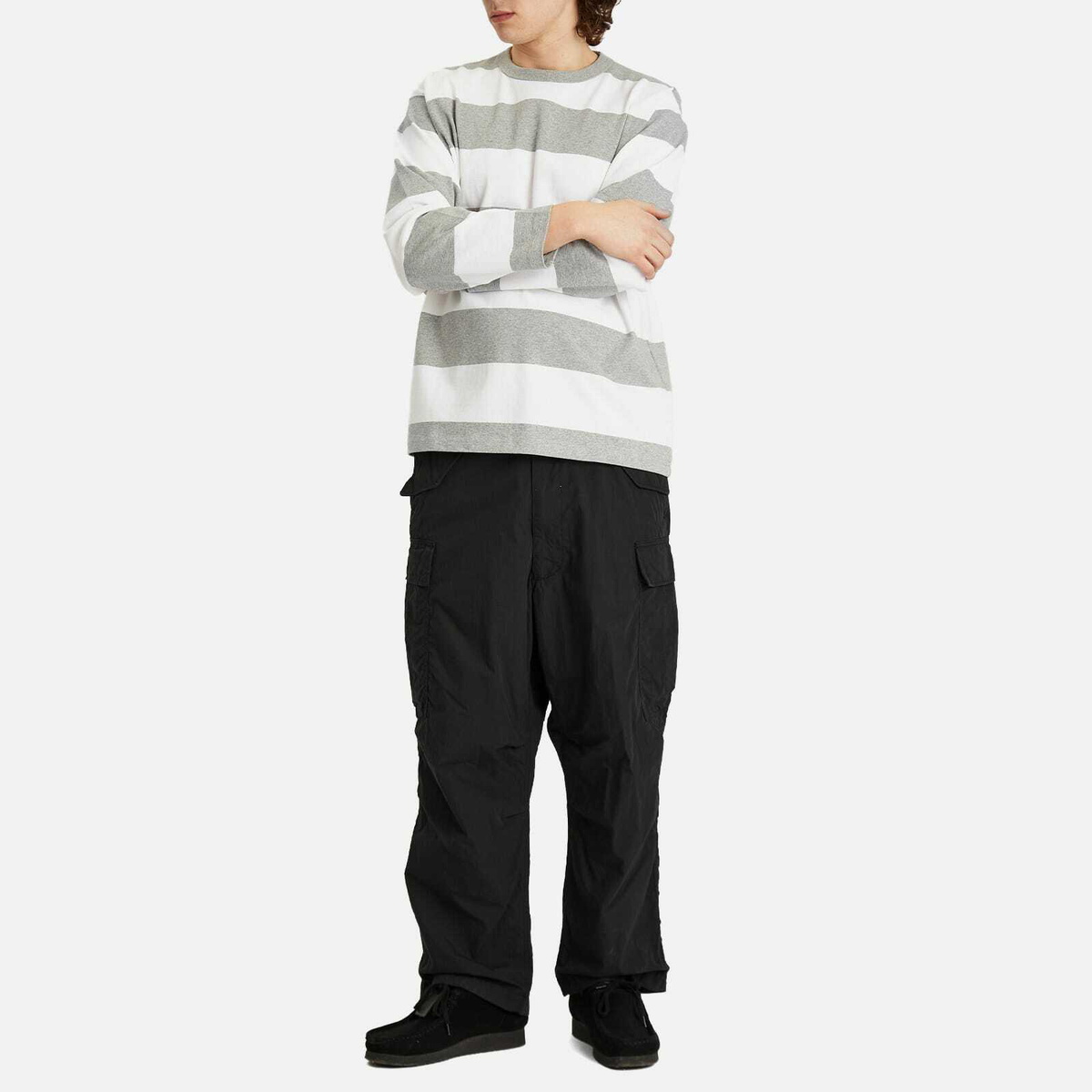 BEAMS Men's Big 6 Pocket Cargo Pants in Black Beams Boy
