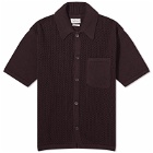 Oliver Spencer Men's Mawes Short Sleeve Knitted Shirt in Brown