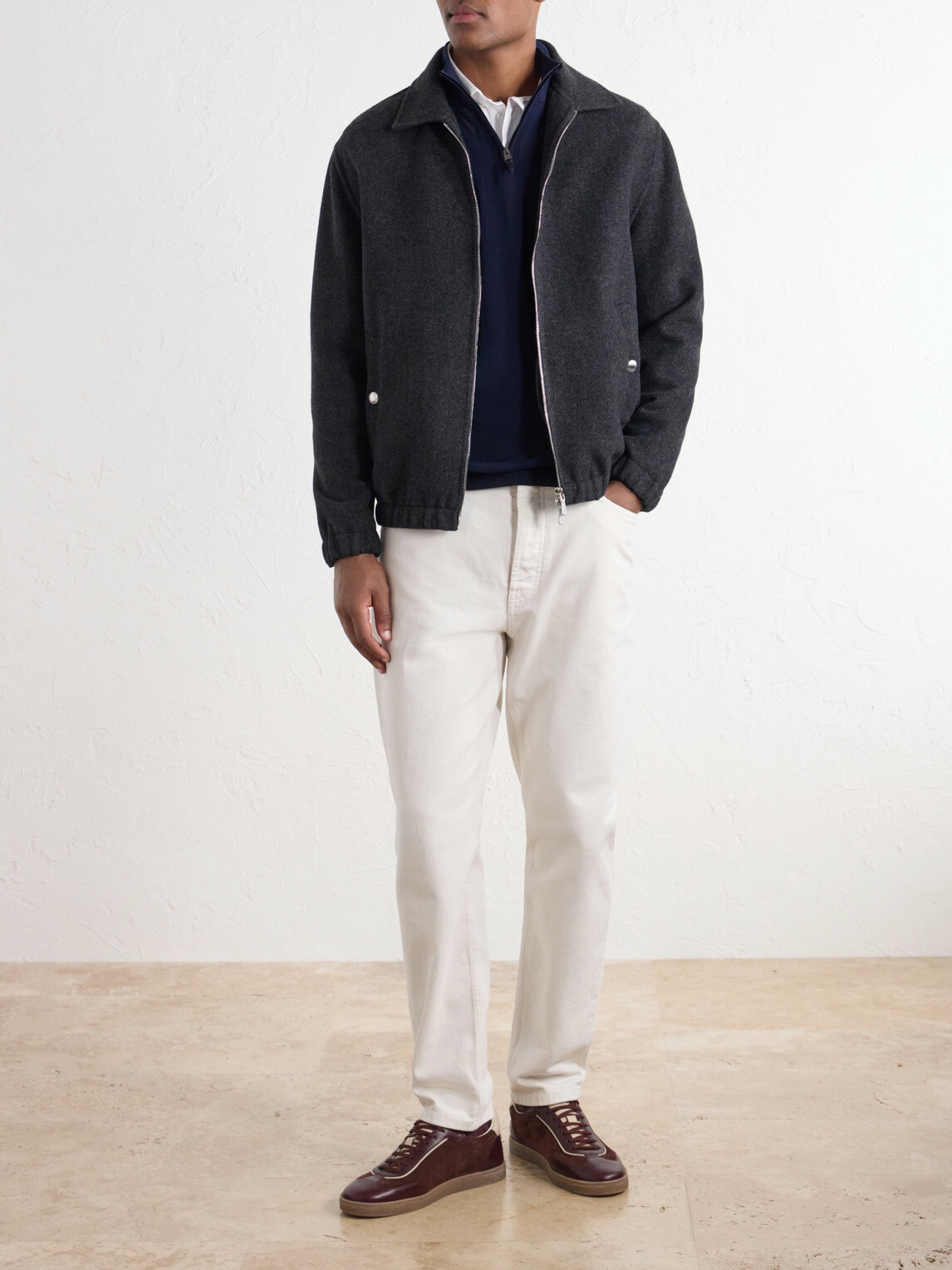 Eleventy - Wool Bomber Jacket - Gray