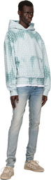 AMIRI Blue MA Quad Bleached Hoodie