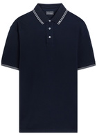 Emporio Armani Piqué Stretch-cotton Polo Shirt Navy