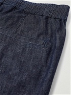 Brunello Cucinelli - Pleated Denim Drawstring Trousers - Blue