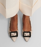 Roger Vivier Gommettine snake-effect leather slingback flats