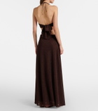 Oséree Lumière cutout halterneck maxi dress