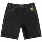 Butter Goods Scribble Denim Shorts in Flat Black