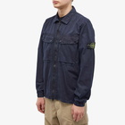 Stone Island Men's Garment Dyed Two Pocket Zip Overshirt in Navy Blue