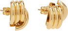 ANINE BING Gold Crossover Ribbed Earrings