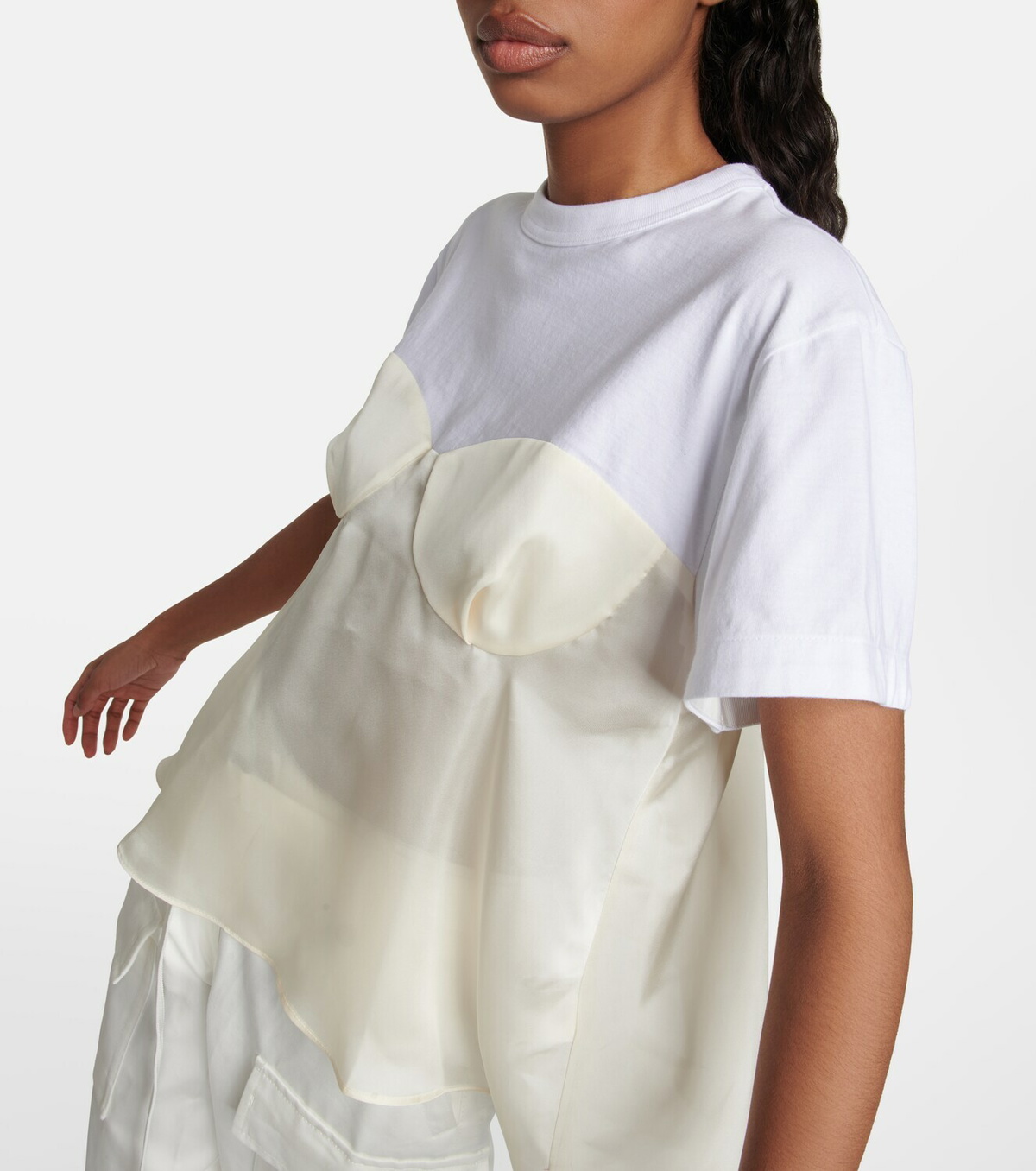 Sacai White Cotton T-Shirt main image 1