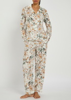 Desmond & Dempsey Floral-printed Cotton Pyjama set Cream
